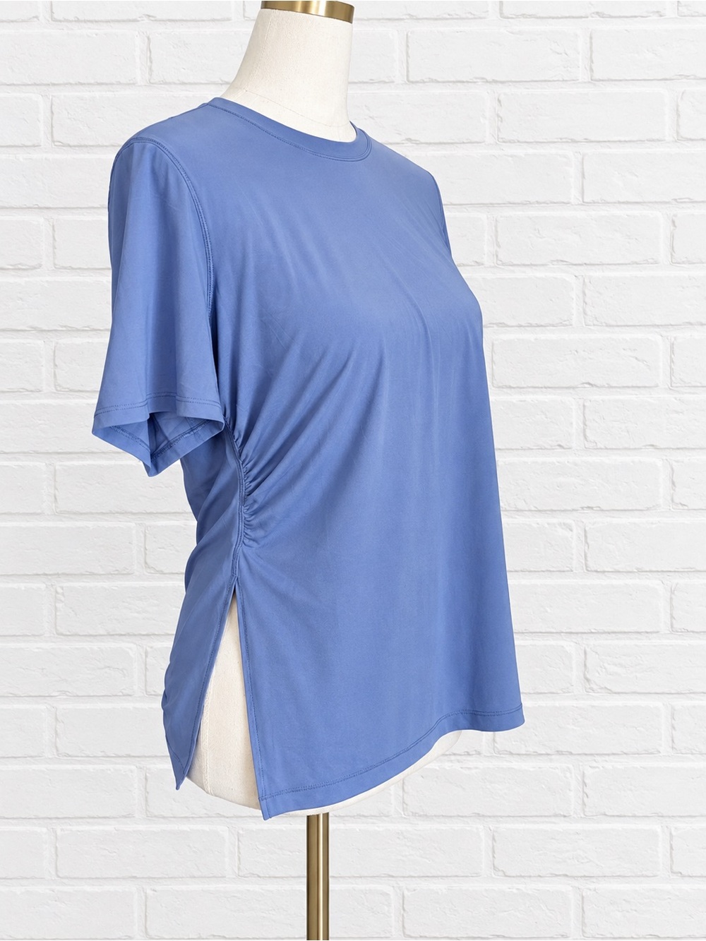 NWT Lululemon Side-Ruched Running Short-Sleeve Shirt size 10 prep blue